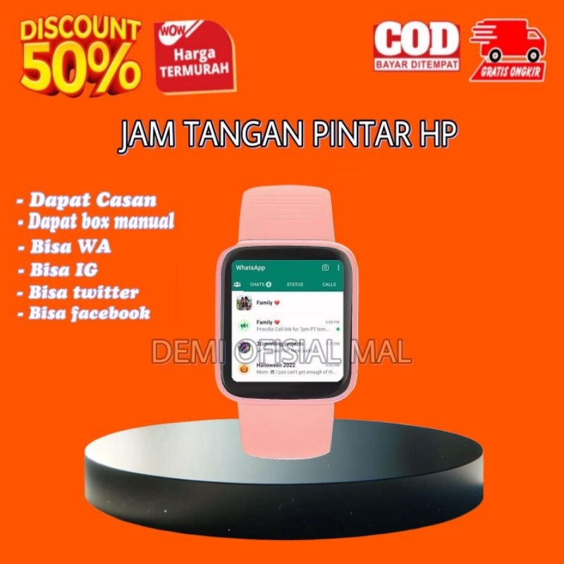 (TERBARU) Smartwatch Jam Tangan Pintar Android Anti Air Pria Wanita Unisex
