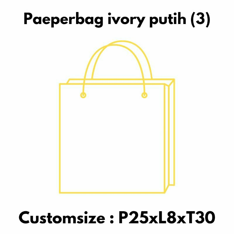 PAPERBAG PUTIH (SIZE P25xL8xT30) CETAK SABLON / Paperbag Fashion / Paperbag Baju / Paperbag Butik / 