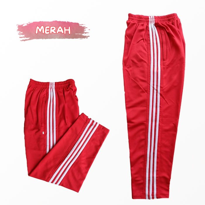 Celana Training Olahraga Warna Merah Ukuran Anak Tanggung SD Tebal Bahan Diadora Premium