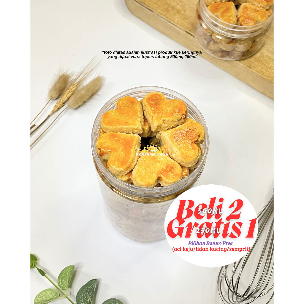 

Kue Kacang Pratama Rasa Kue Kering Renyah Berkualitas Toples Tabung 500ml / 250ml