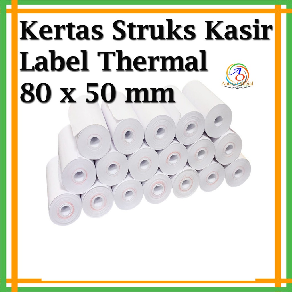 

Kertas Kasir Thermal 80x50mm Struk Kasir Printer Paper Roll Coreless Termal Pos Receipt Mini Printers