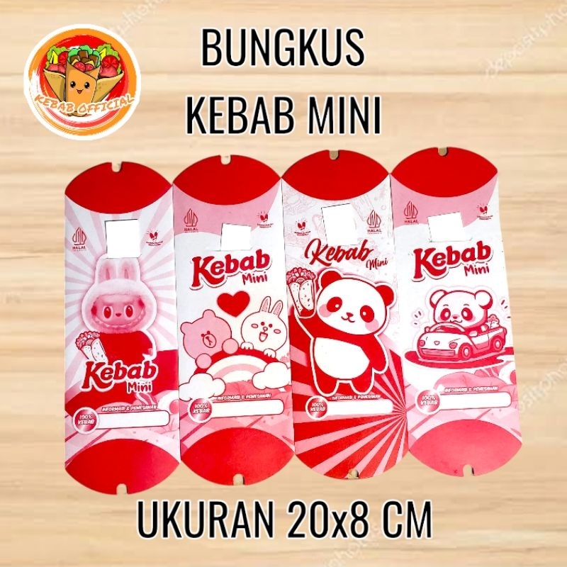 

100 Pcs Kertas Kemasan Bungkus Kebab Mini Merah Putih Ukuran 20x8 Cm Bahan Duplek Kode MP