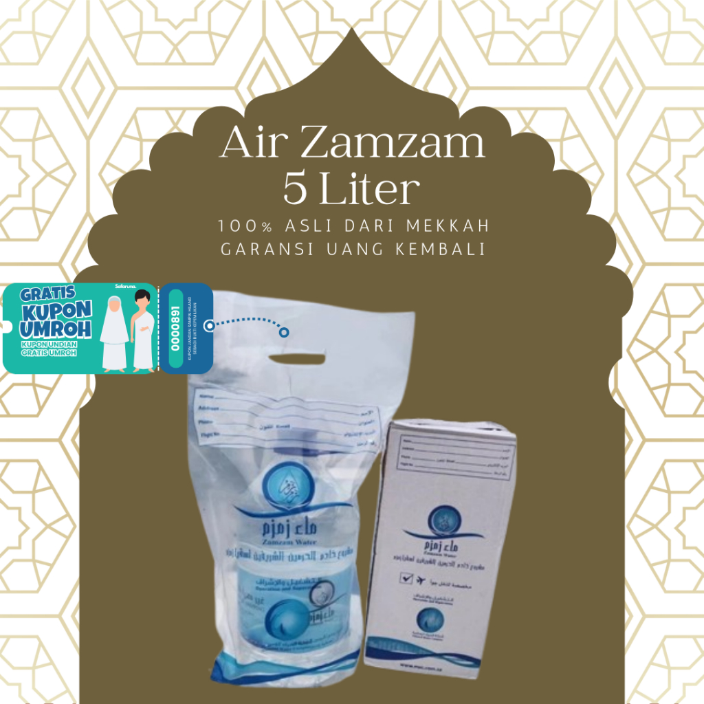 

[ DIJAMIN ORIGINAL ] Air Zam Zam 5 liter, Air Zamzam asli, Zamzam Water Original 100%