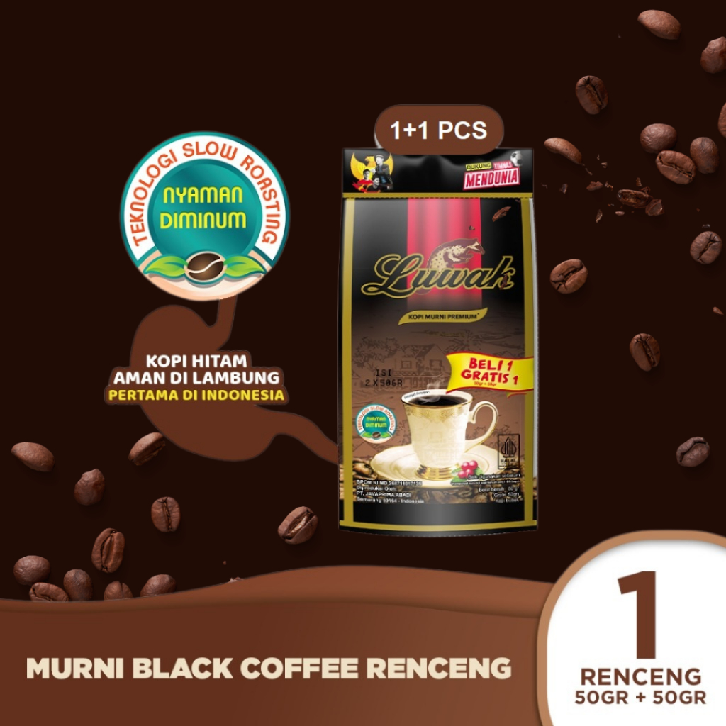 

(BELI 1 GRATIS 1) LUWAK Kopi Murni Premium 2 pcs x 50 gram