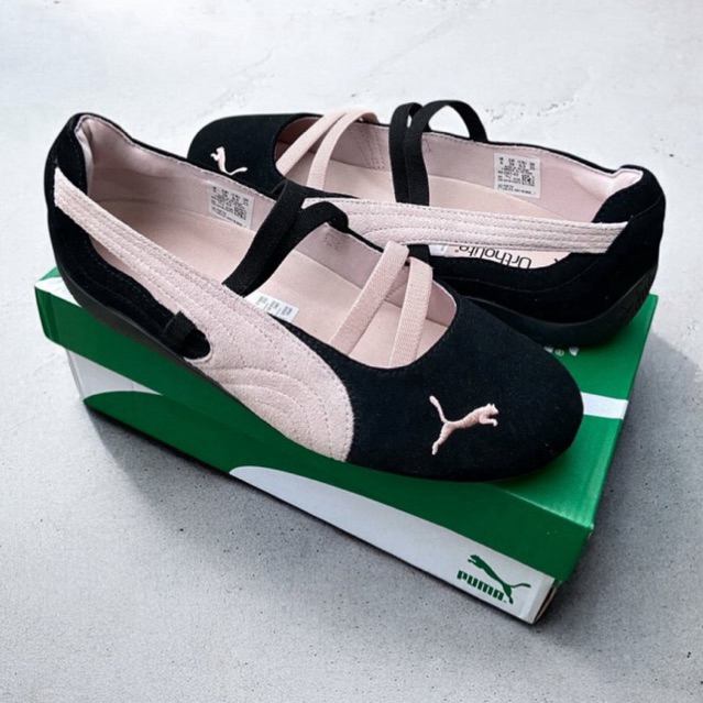 sepatu casual wanita sneakers puma ballet black pink