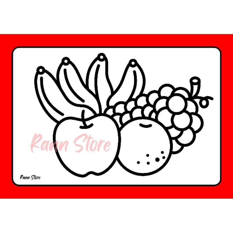 

10 Lembar Kertas Mewarnai A5 Tema Buah, anak TK, Paud, dan seusianya.