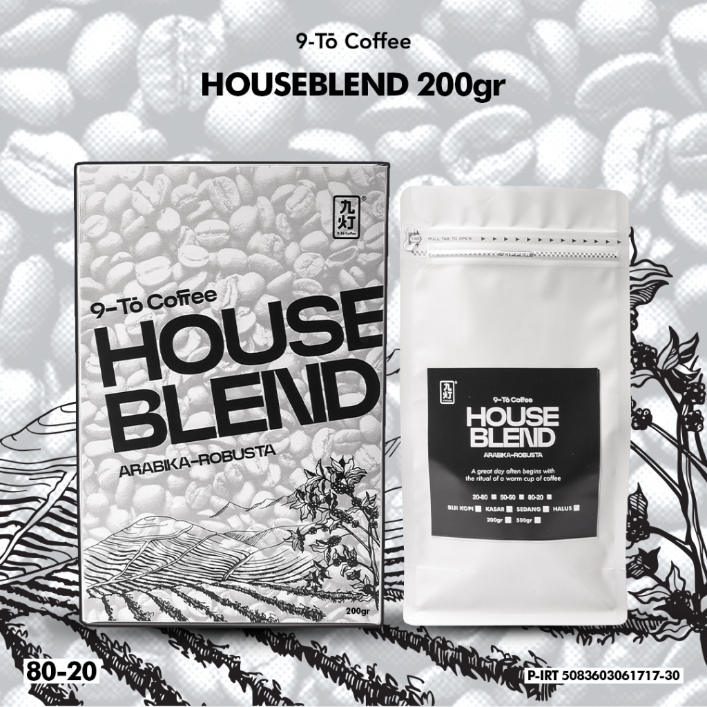 

9-To Coffee Houseblend Silver 80% Arabika 20% Robusta 200gr Biji Kopi Indonesia