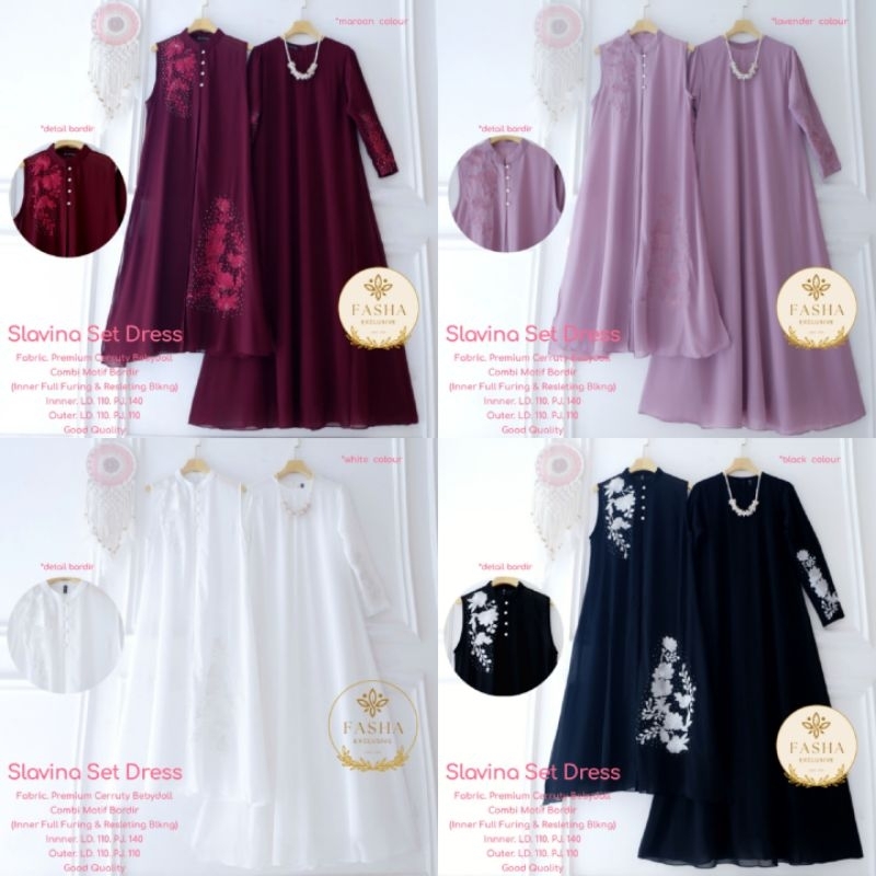 SLAVINA - SHAVIRA - SHANUM - TALITA - ALISTIYA GAMIS SET REMAJA INNER OUTER Original by Fasha Kids
