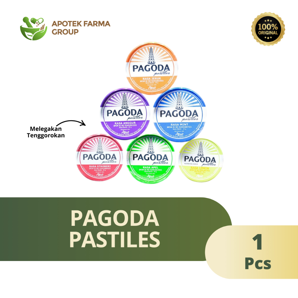 

Pagoda Pastiles 20 Gr Menyegarkan Nafas Dan Tenggorokan / Permen Pagoda