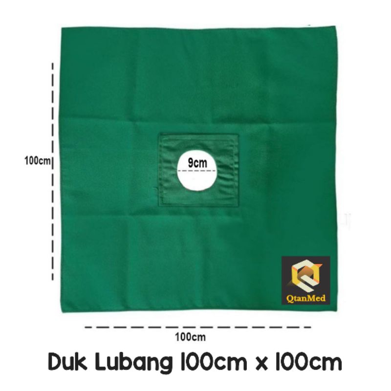 Duk Lubang 100cm x 100cm / Duk Bolong 100cm x 100cm / Doek Lubang Kain Untuk Tindakan Khitan Sunat