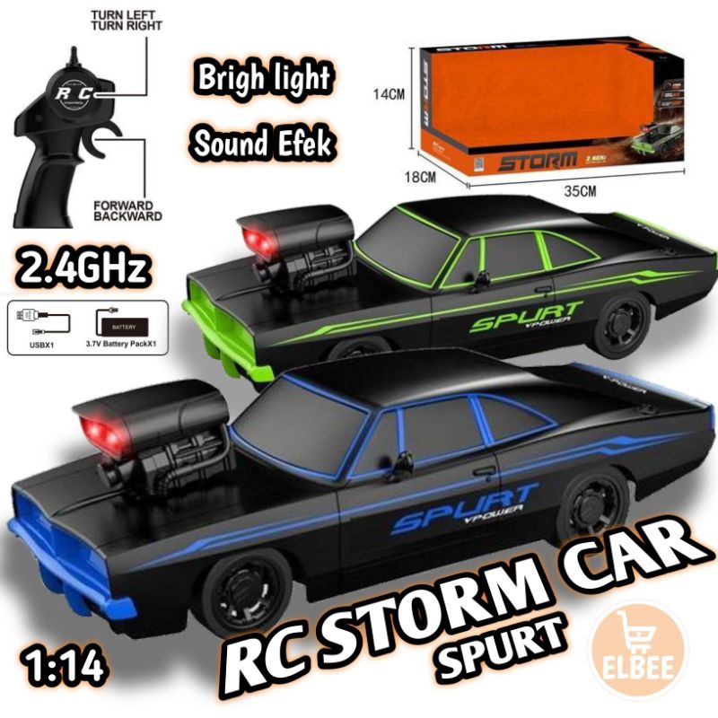 Elbee - RC Storm Car Mainan mobil Remot Fast & Furious storm  car mobil Remot  retro Classic LED efe