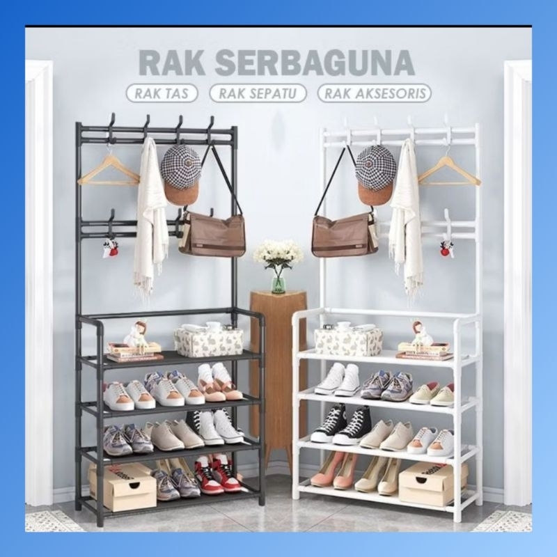 ( STAND HANGER MULTIFUNGSI ) Rak sepatu dan pakaian / Rak sepatu dan tas / Rak sepatu dan topi