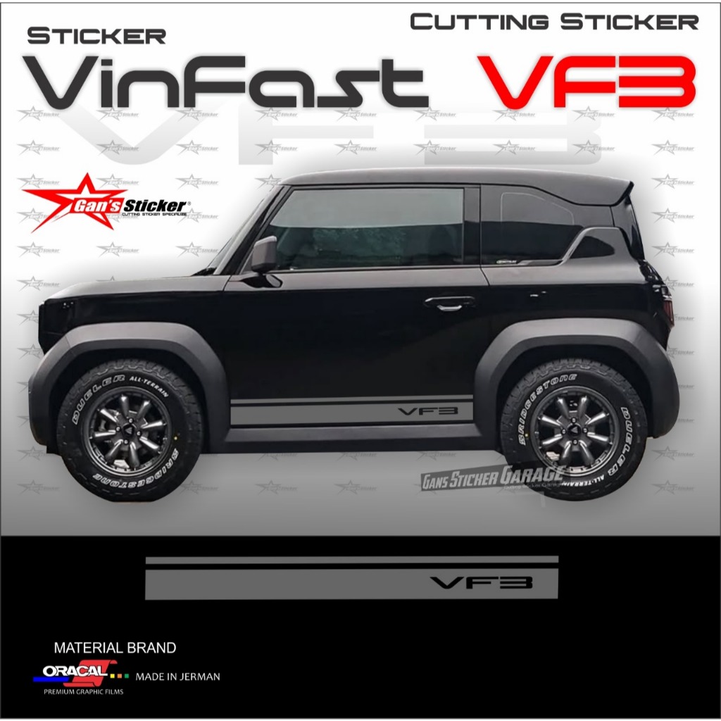 stiker vinfast vf3 stiker mobil listrik vinfast vf3