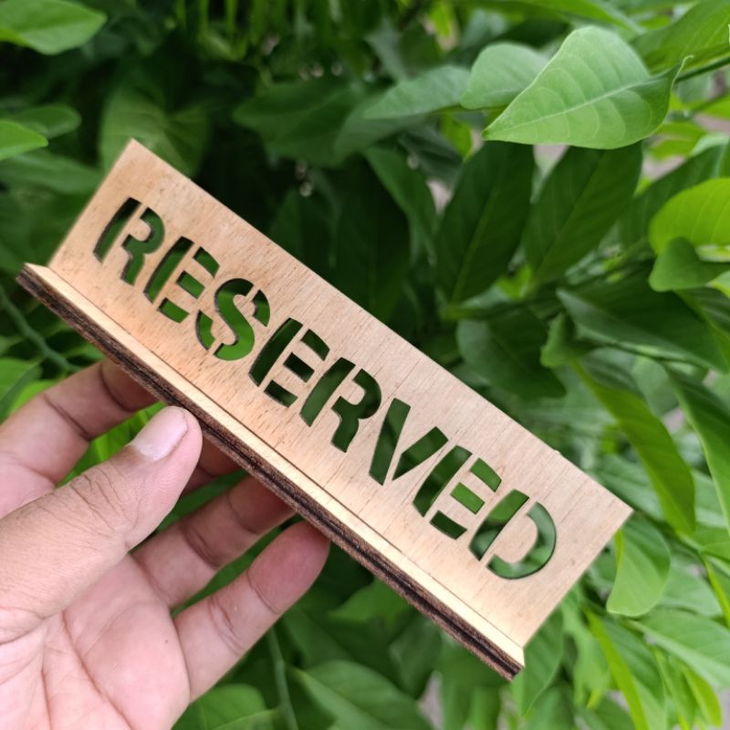 

Papan Meja RESERVED sign board cafe Penanda Reservasi