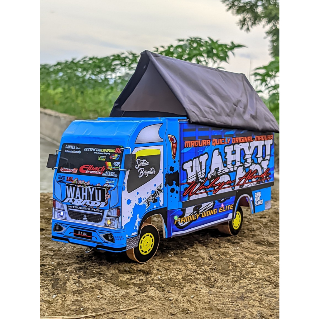 Luxiastore_ Murah Mainan Anak Miniatur Truk Oleng Wahyu Abadi Warna Biru Full Variasi Lampu Kelip