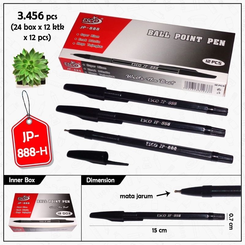 

(12pcs) PULPEN ESCO JP - 888 / PEN MURAH HITAM 0.7mm