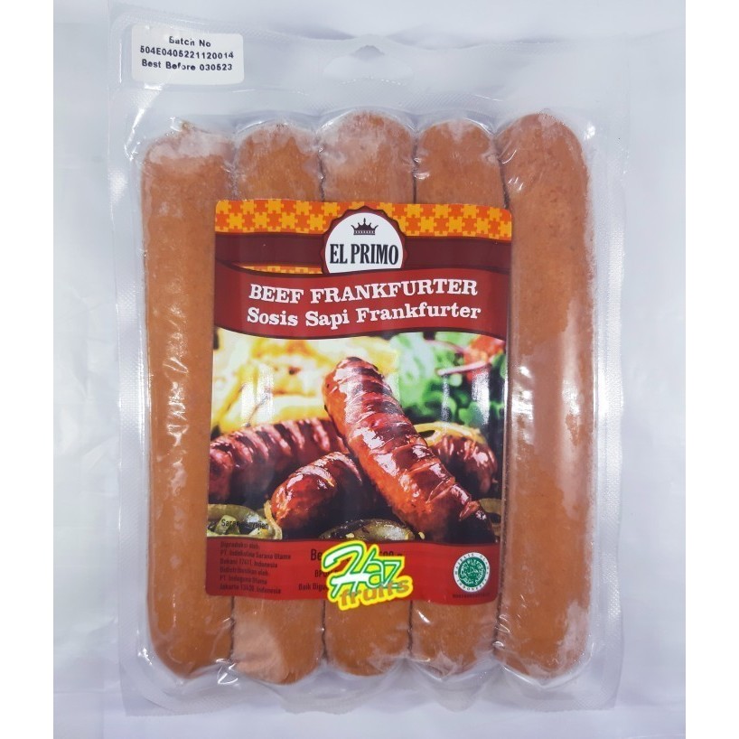 

EL PRIMO Beef Frankfurter Sausage I Sosis Sapi – 500 Gram