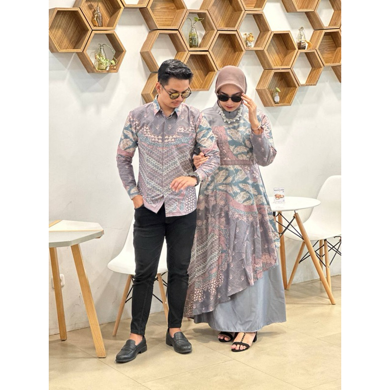 COUPLE SET GAMIS ASTANA PINK BATIK FLORIST