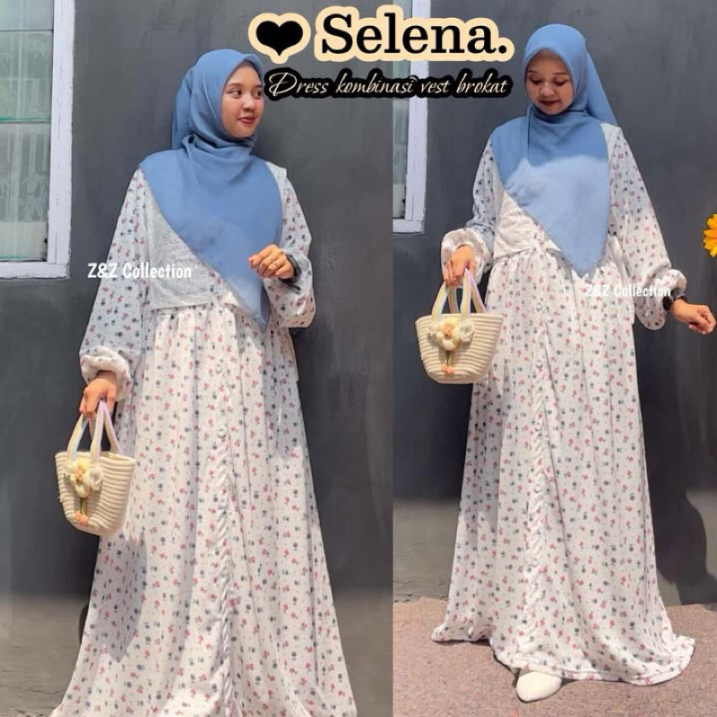 Gamis kombinasi vest Brokat ala Korea