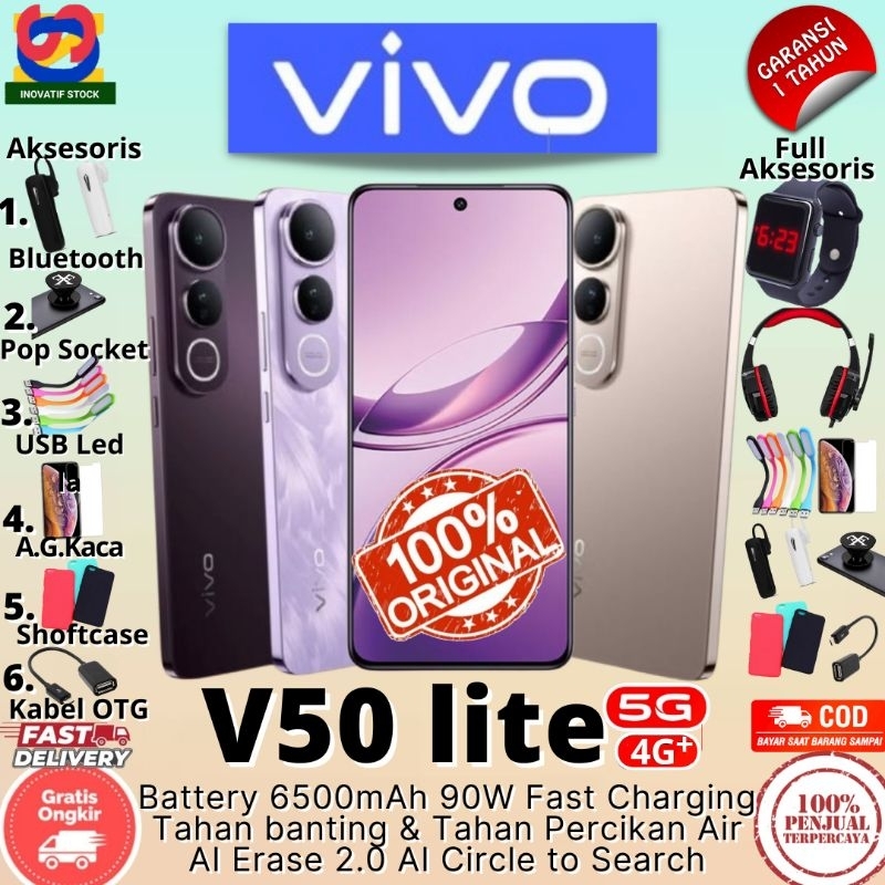 HP BARU VIVO V50 Lite 5G | V50lite 4G 12/512GB - 8/256GB - 8/128GB RAM upto 24GB GARANSI RESMI 100% 
