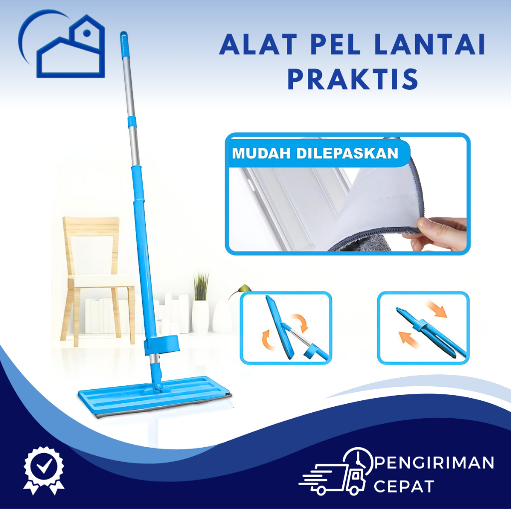 HOMESTATION - Alat Pel Lantai GSF Flat Mop Praktis Ultra Mop Hand Free Hand Free Mop 3145