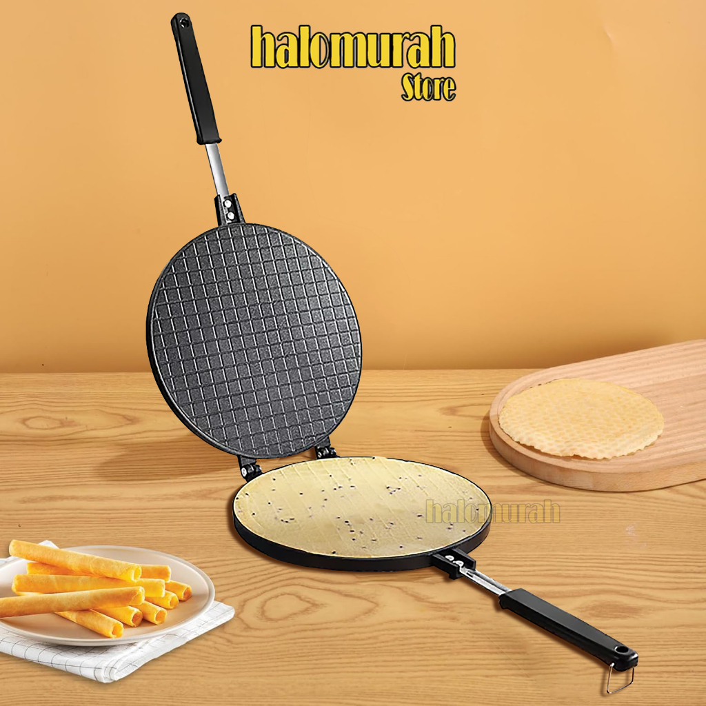 Halomurah Cetakan Kue Jepit Semprong Kualitas Premium Panci Cetak Opak Gambir Egg Roll Krispi TU2T