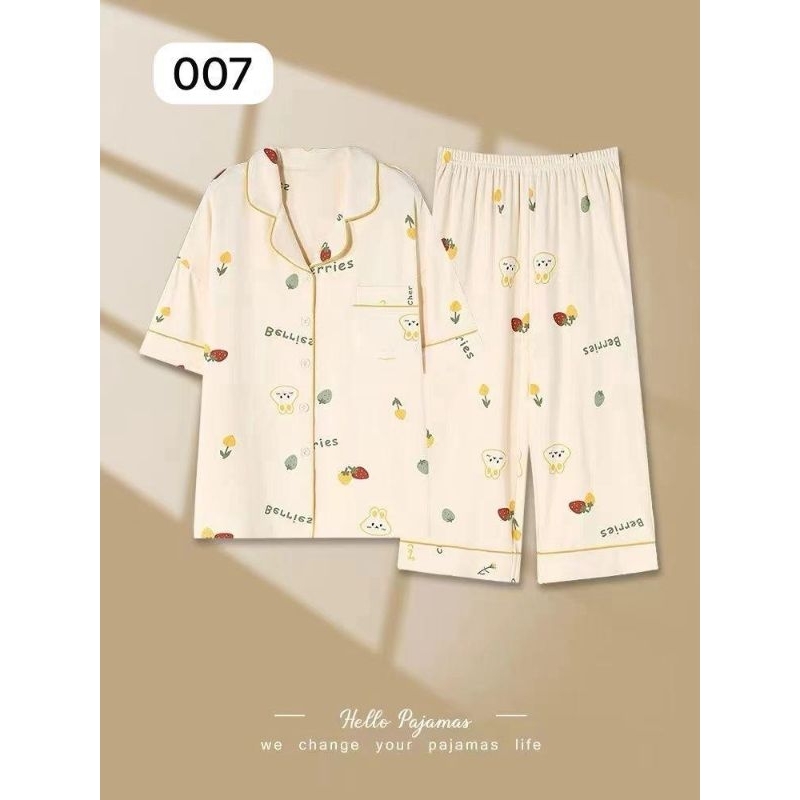 Setelan babydoll celana 7/8 import dewasa