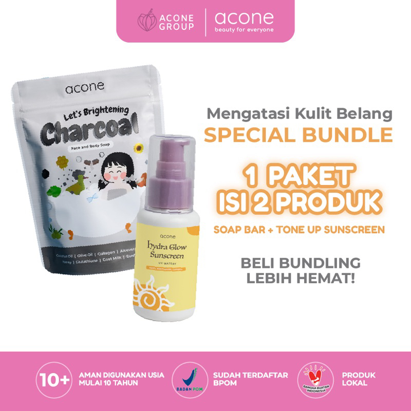 HELLO NANA - [BUNDLE SKINCARE] Skincare Remaja 12+ | Soap Bar + Anti Acne & Brightening Serum/Hydra 