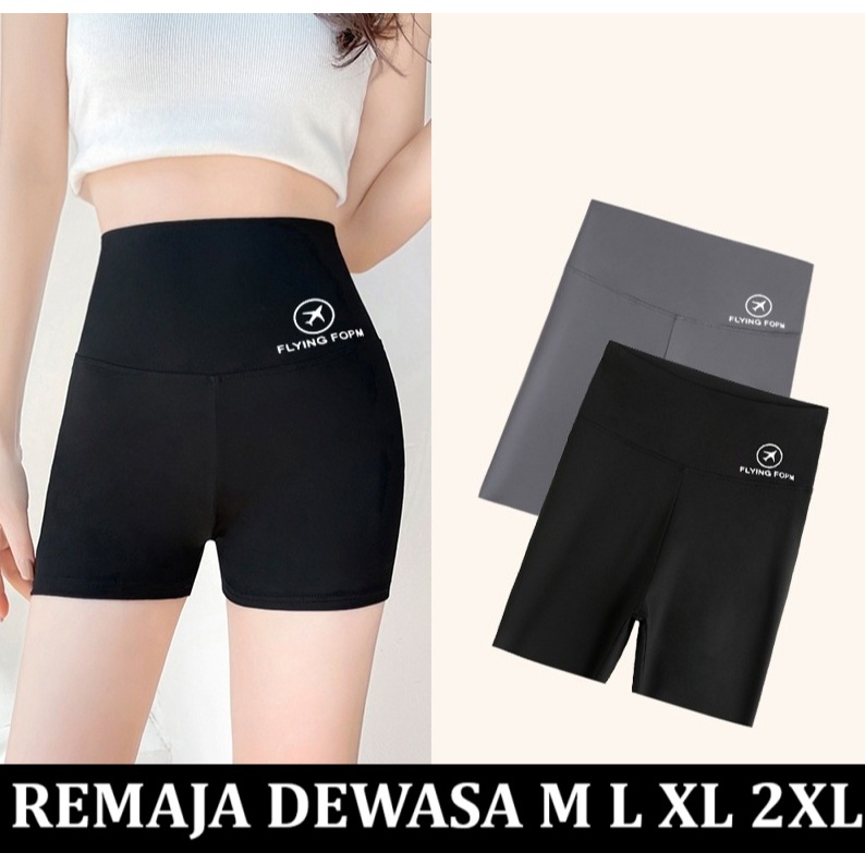 Flying Foam celana legging jegging pendek sport wear wanita perempuan dewasa remaja tanggung bahan e