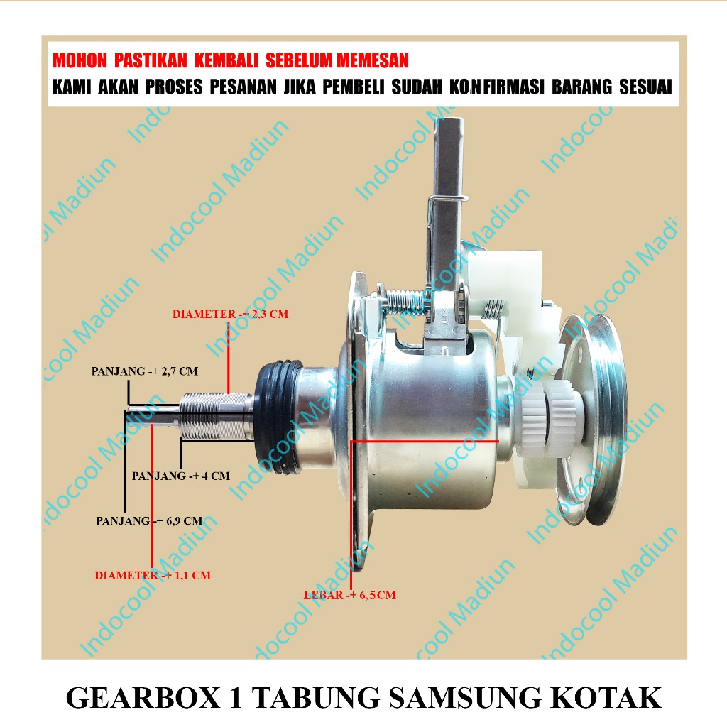 G1TSK GERBOX/GEARBOX MESIN CUCI/Gearbox Mesin Cuci 1 Tabung Samsung As Kotak