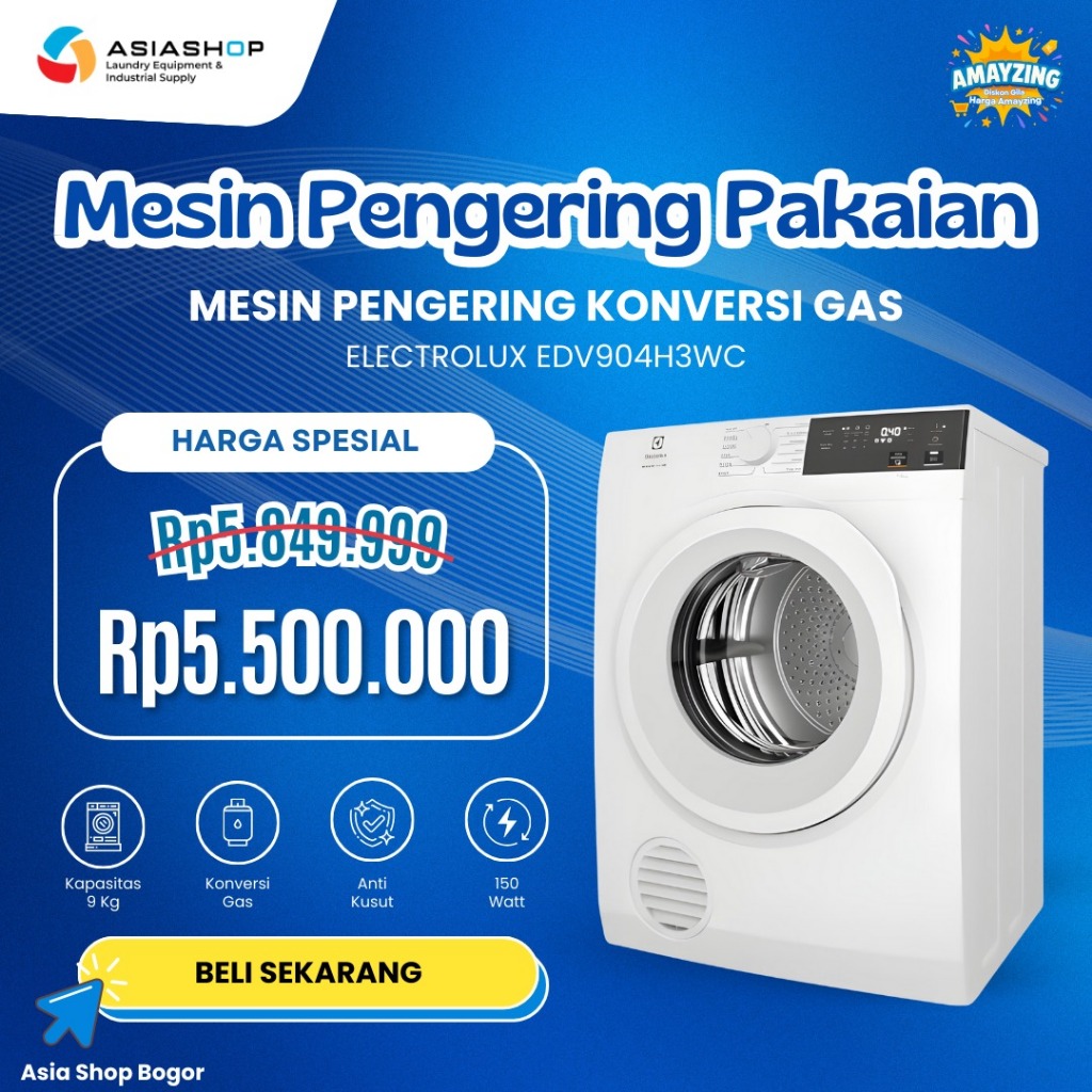 Dryer Mesin Pengering ELECTROLUX Konversi Gas Untuk Laundry Kiloan & Rumahan