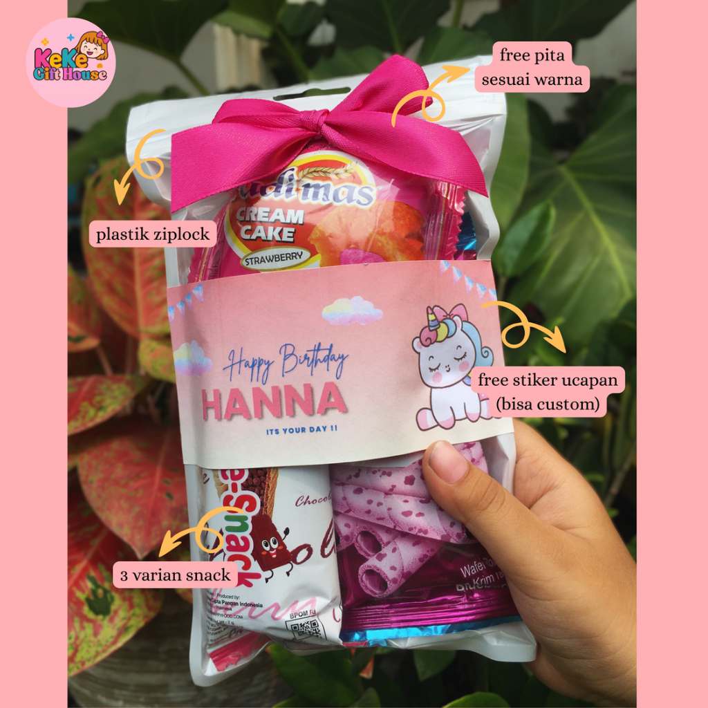 

Mini Gift Snack Tema Warna Pink / Set Hadiah Ulang Tahun / Set Hadiah Lebaran