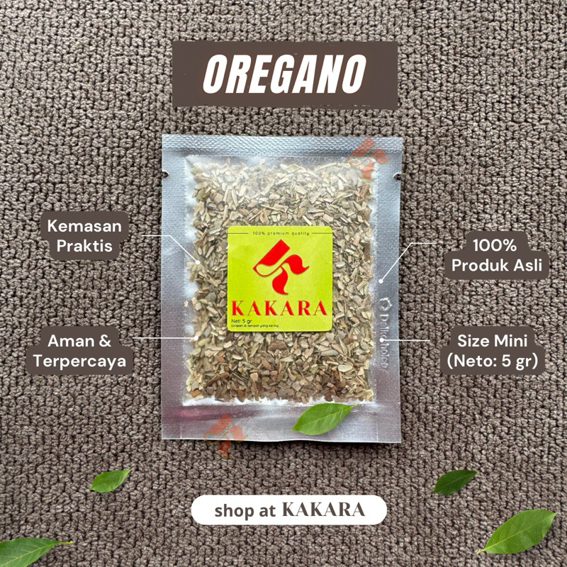 

KAKARA - Oregano Kering / Dried Oregano Leaves 5 gram bumbu dapur rempah mini kemasan sachet
