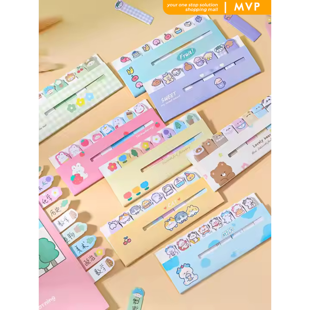 

Flashee Sticky Notes Karakter 8IN1 Tempelan Kertas Catatan Pembatas Buku Karakter Penanda Buku