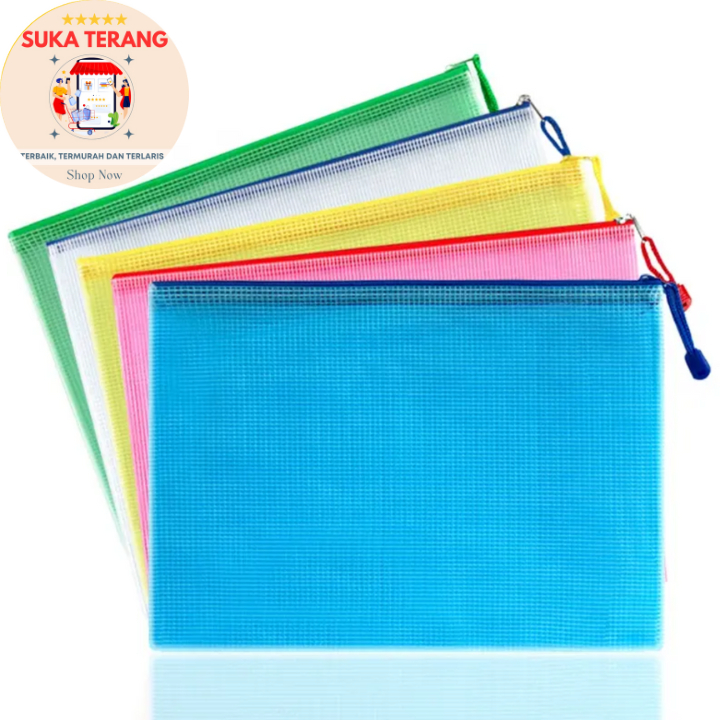 ST Zipper Bag / Map Jaring / Map Ziper Kecil / Map Zipper Besar / Travel Pouch / Map Resleting / Map