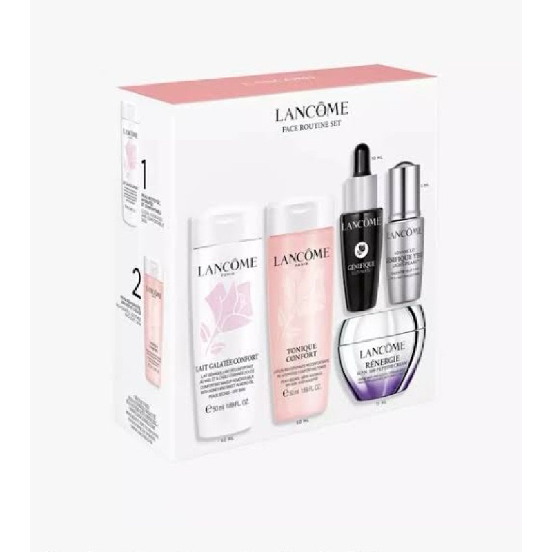 Lancome Face Routine Set Toner Cleansing Milk Cream Moisturizer Pelembab Eye Serum Mata Face Serum G
