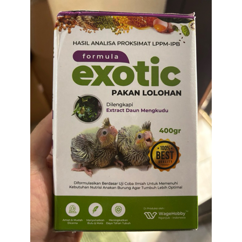 Bubur loloh exotic 400gr pakan lolohan burung