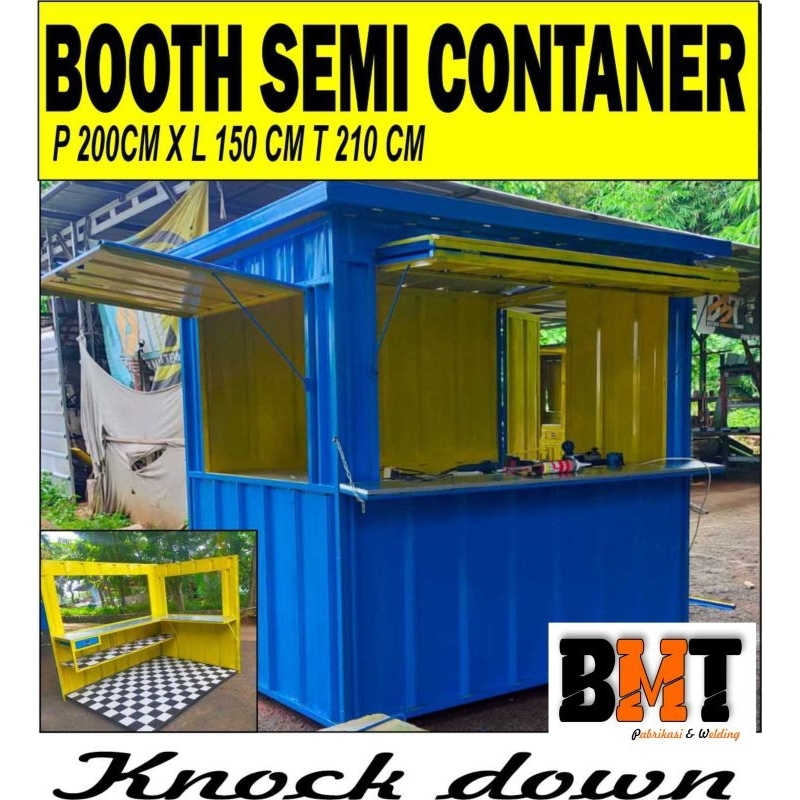 booth semi container knock down/booth jualan