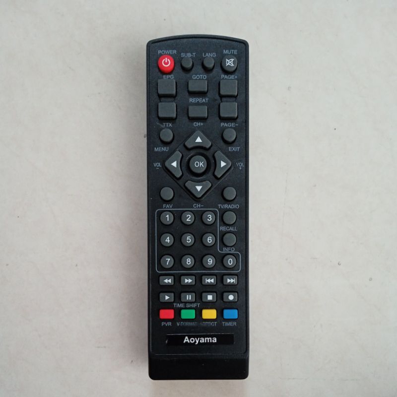 remot STB AOyama dvbt2 tanpa setting langsung pakai