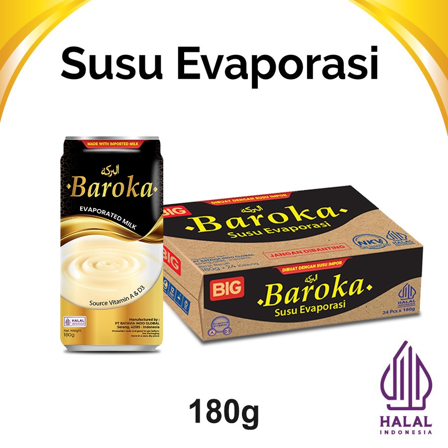 

Susu Evaporasi Baroka 180gr GROSIR dus isi 24 Kaleng (1 karton)