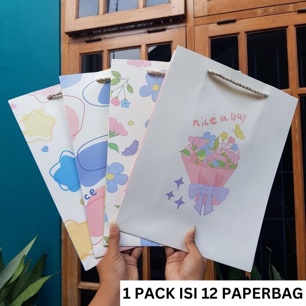 

[SD-407 12 PCS] PAPERBAG MOTIF UKURAN 33x25.5x12.5 TAS KADO ULANG TAHUN GOODIE BAG MOTIF