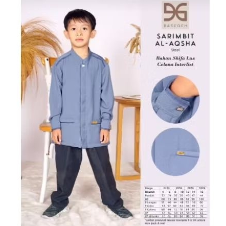 Set Baju Muslim/Koko Al-Aqsha Anak Laki-laki By Basegeh