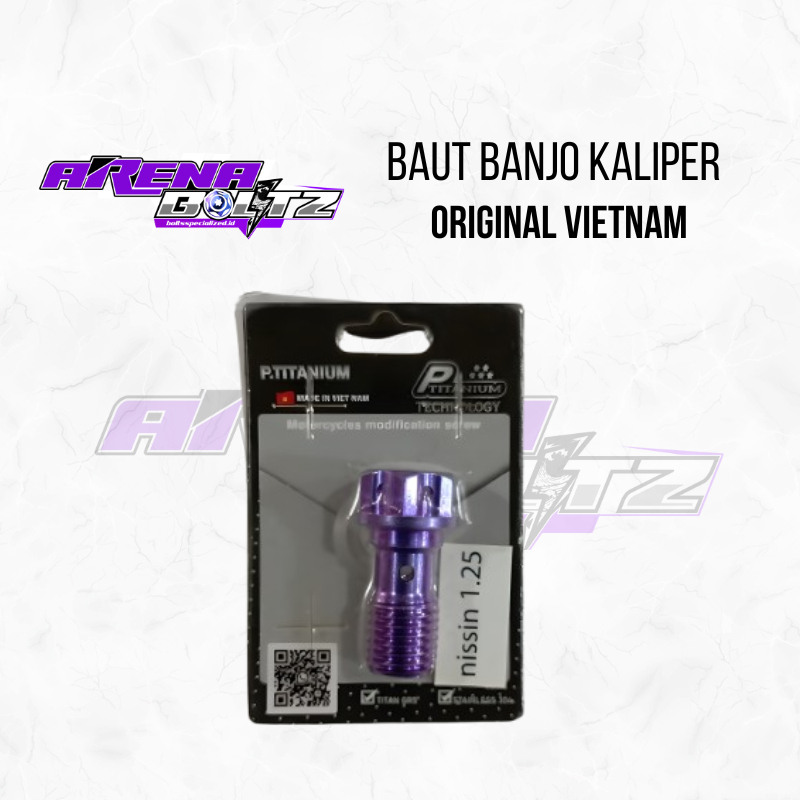 P TITANIUM Baut Banjo Kaliper Titanium Original Vietnam