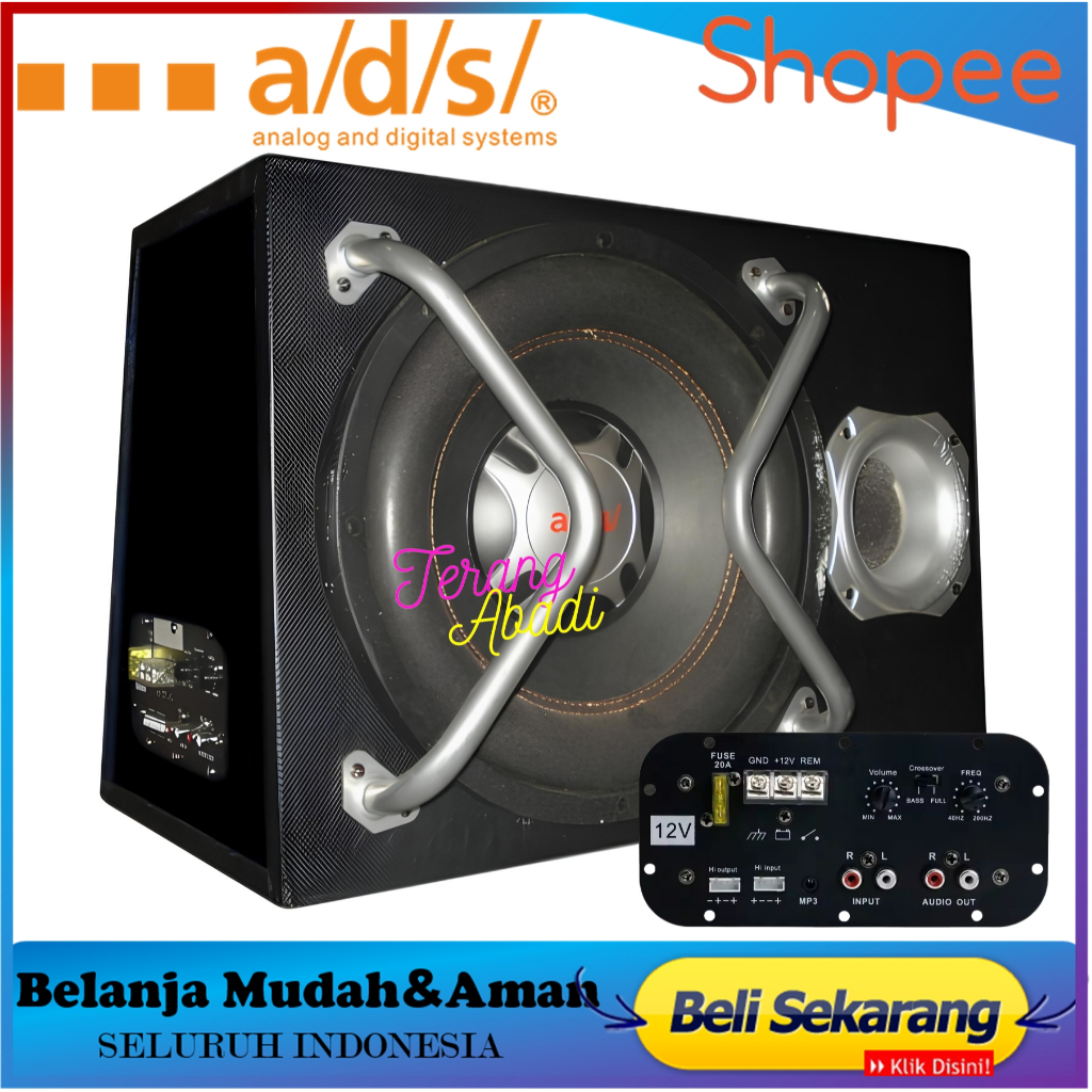 Subwoofer Aktif Mobil 12 inch ADS SD121ZA Bassbox 12 Inch Basstube Active Audio Mobil Plus Box 12"