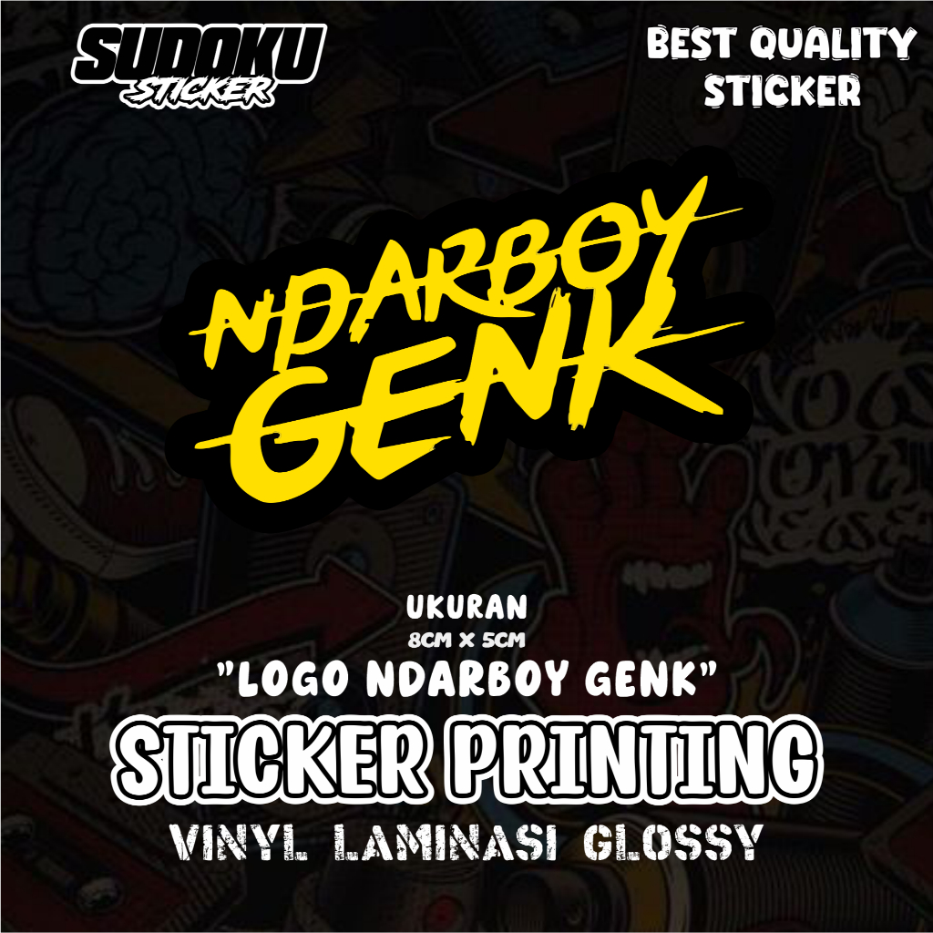 STICKER STIKER PRINTING NDARBOY GENK LOGO VIRAL FYP AESTHETIC