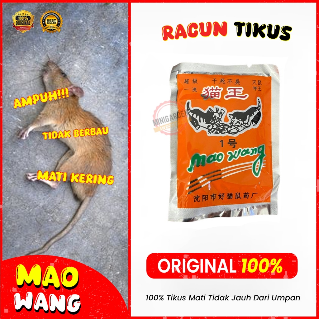 MAO WANG RACUN TIKUS beras merah umpan tikus mati kering obat maowang
