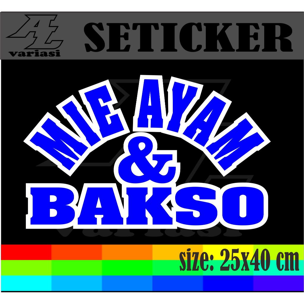 

cutting stiker nama jualan bakso variasi bulat dengan dobel warna ukura 40x25 cm