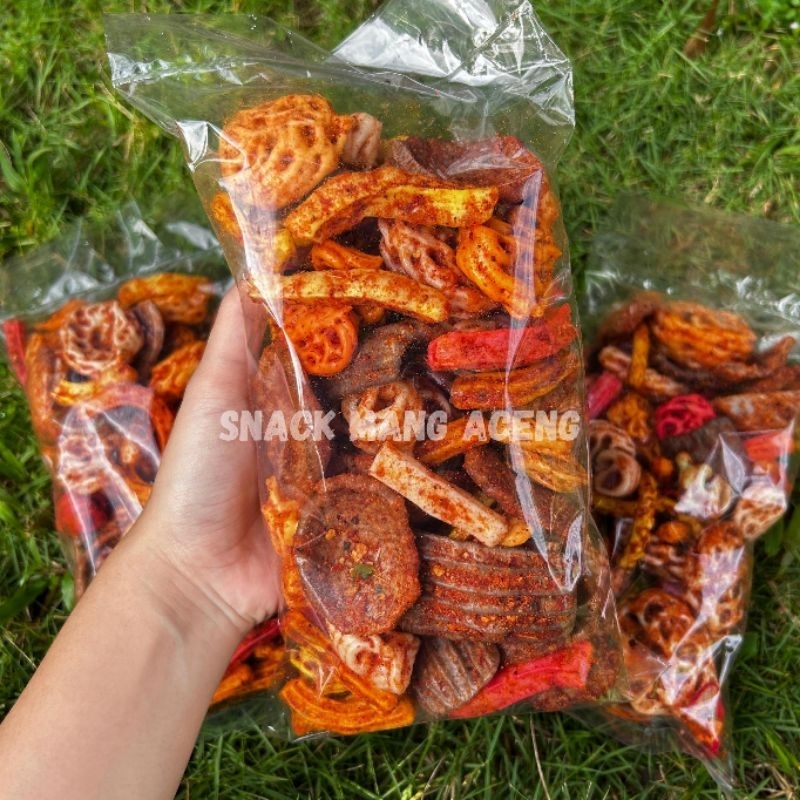 

Kerupuk rongsok kerupuk campur seblak mix warna warni pedas cikruh 200gr