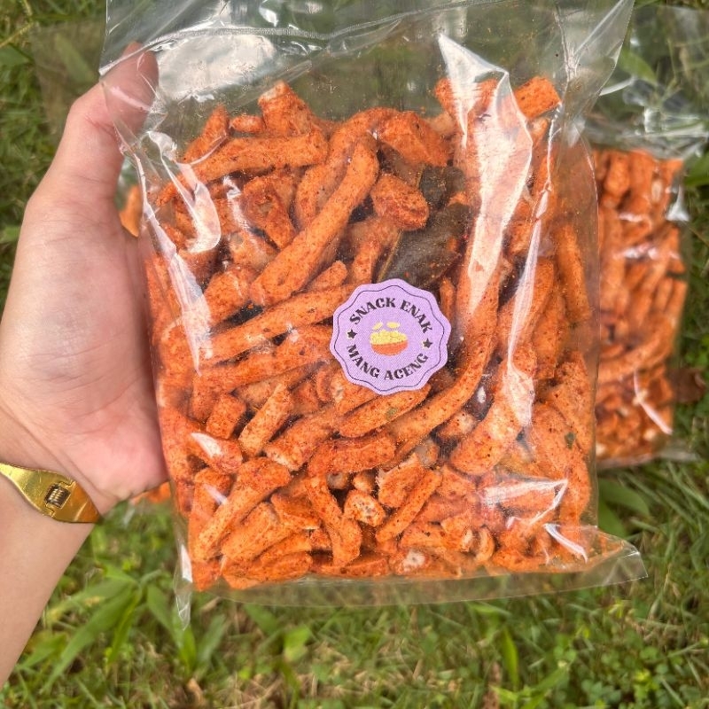 

Basreng stik Baso goreng stik pedas gurih manis wangi daun jeruk