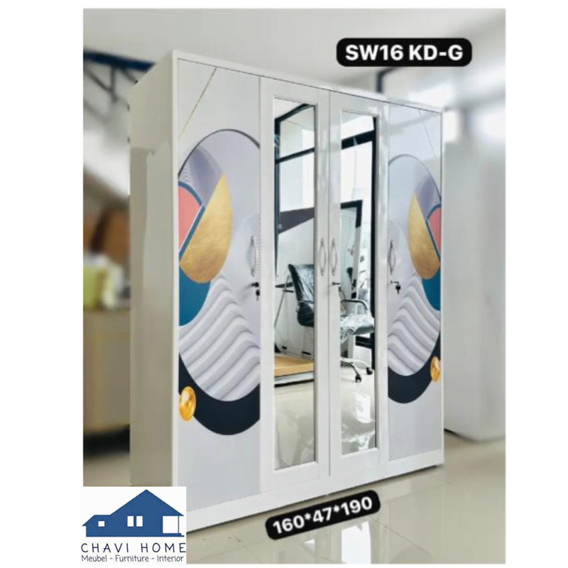 CHAVIHOME Lemari pakaian lemari baju besi lemari metal anti karat banjir import